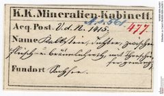 Etiketten zu Calcit (NHMW-MIN-As561)